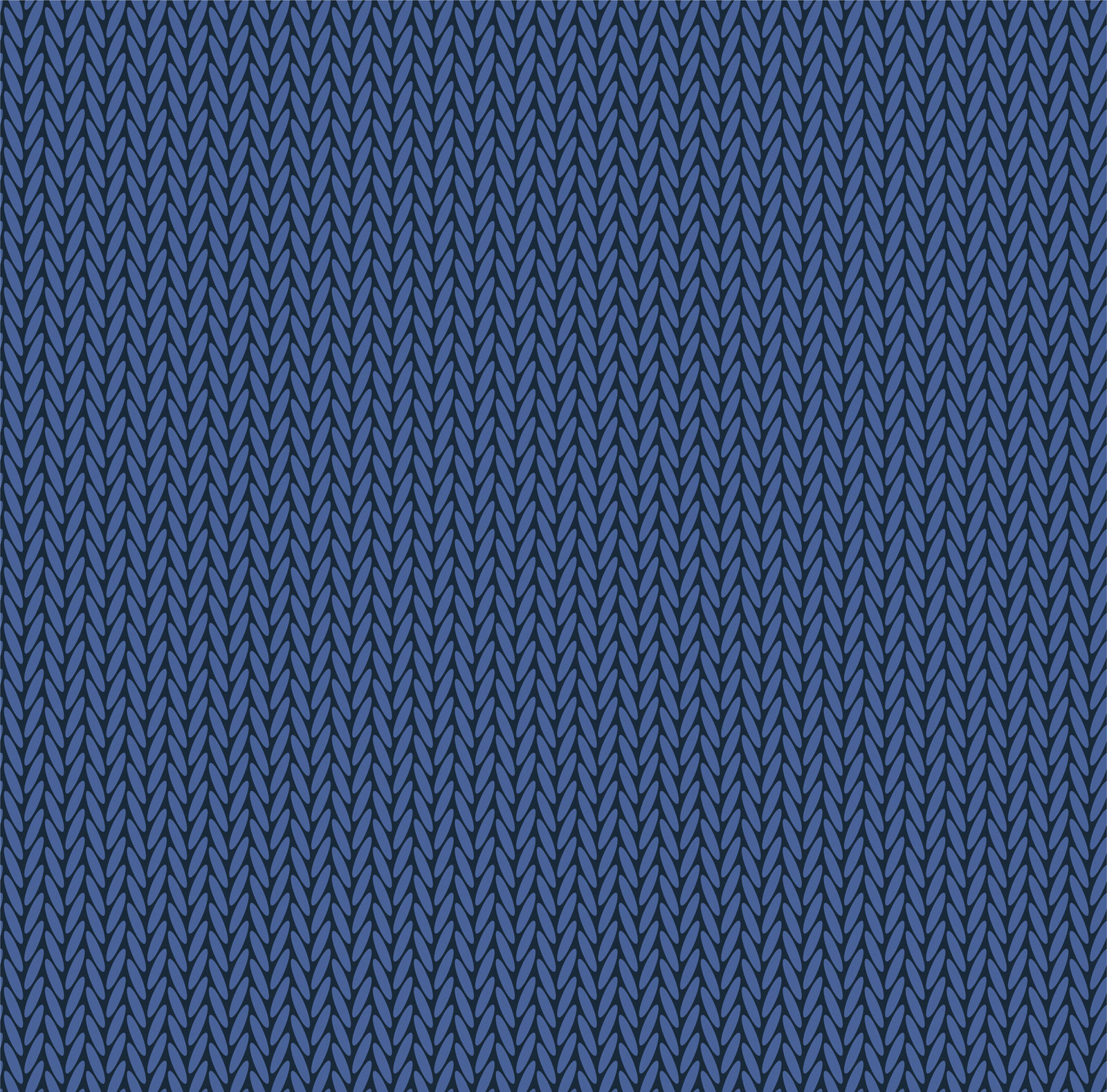 Knit Texture Blue Color. Vector Seamless Pattern Fabric. Knitting Background Flat Design.
