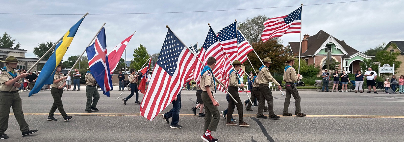 Boy Scouts Holding Flags