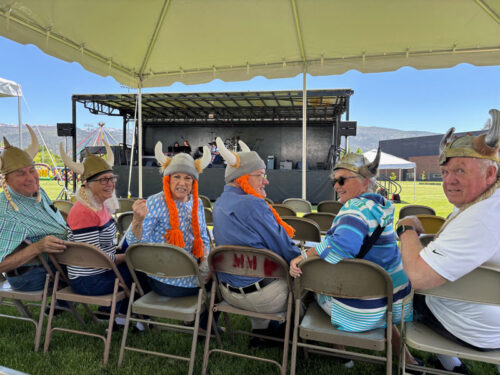 People Wearing Viking Hats